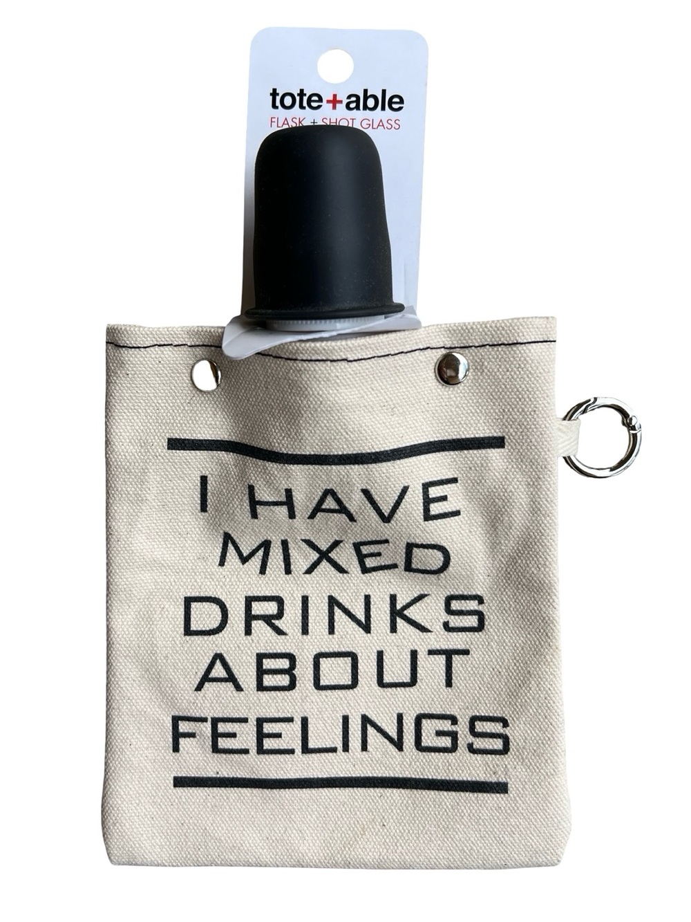 NEW Tote+Able I Have Mixed Drinks About Feelings Flask and Cup‎ Made in USA Gift